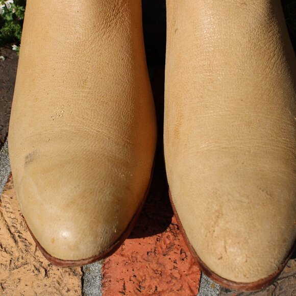 🥿 Rodney Ammons Elk Suede Cowboy Boots | Tan | Men’s 9.5 D | Handmade USA - Picture 4 of 9